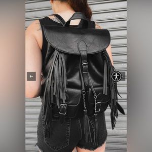 FoxBlood VIP Fringe Black Backpack